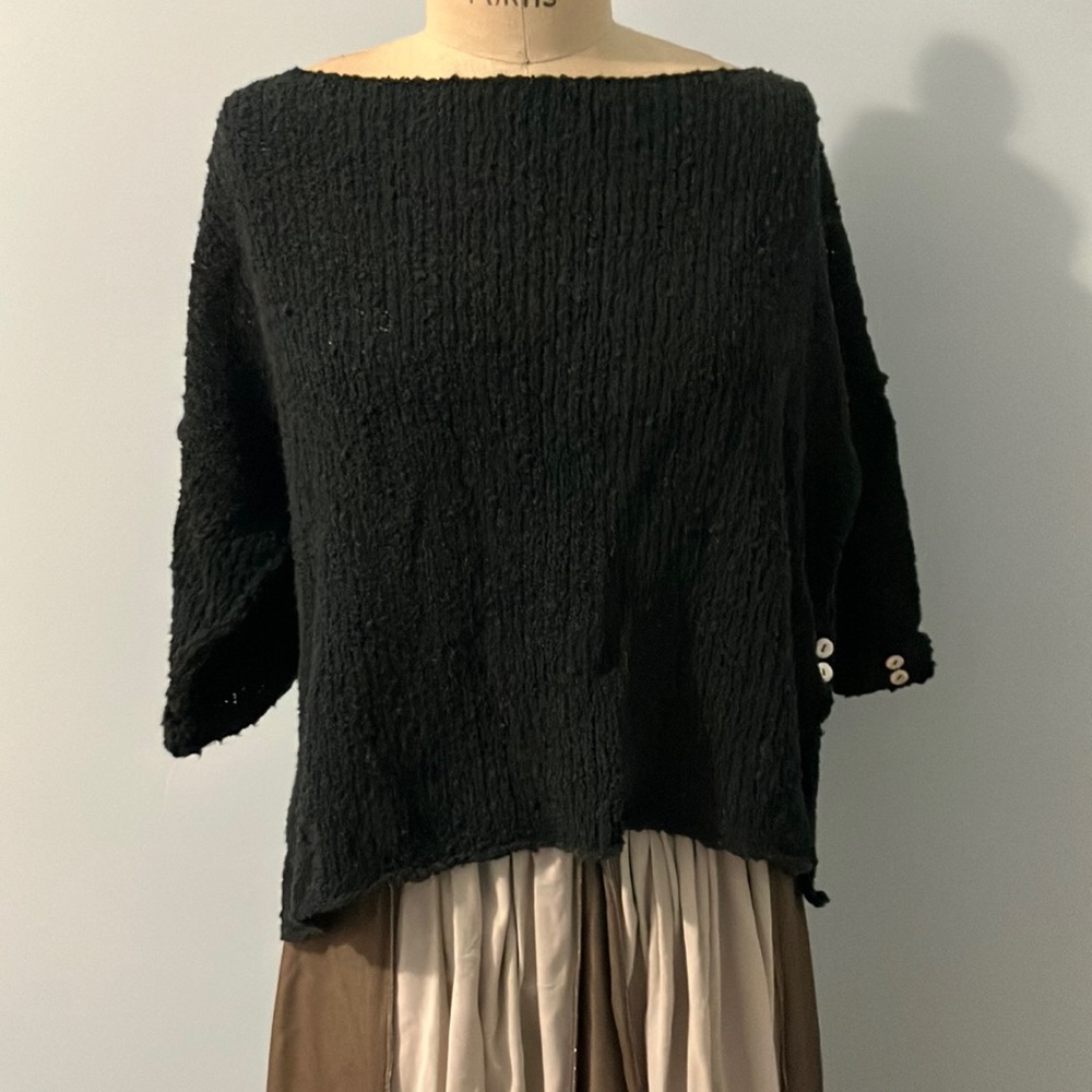 Amy Brill totally Brill sexy crop top 3/4 short sleeve sweater OS